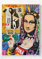 Yellow smoking Frida Kahlo CANVAS