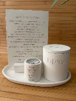 סט תפילת רחל אמנו עם קופת צדקה – בטון פולימרי