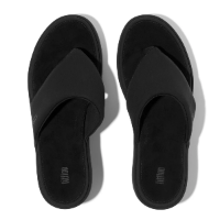 Fit Flop Platfforms Wedge Toe Post Sandals All Black פלטפורמה וודג`ס טו פוסט שחור