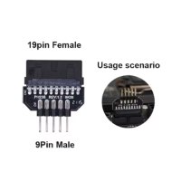 מתאם USB לוח אם פנל קדמי מחבר USB3.0 19/20pin ל-USB 2.0 9-Pin