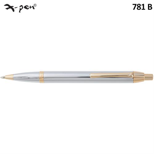 עט כדורי כסף-זהב ניקו NIKKO קליפס זהב דגם XP-781b