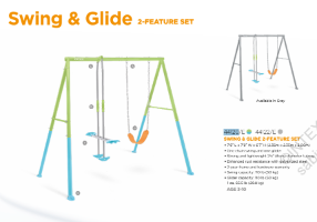 נדנדת שני חלקים נדנדה גמישה ונדנדת וגלישה לחצר לילדים| 2.35X2.35X2 מטר| מקט 44120 | INTEX| קפיץ קפוץ
