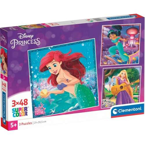 קלמנטוני - פאזל נסיכות דיסני 3X48 חלקים - Clementoni  Puzzle Disney Princess