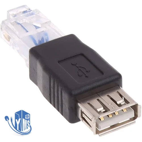 מתאם רשת שקע תקע USB מסוג A נקבה ל- RJ45 זכר
