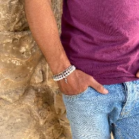 טריפל דיסקו נוצה אפור לבן