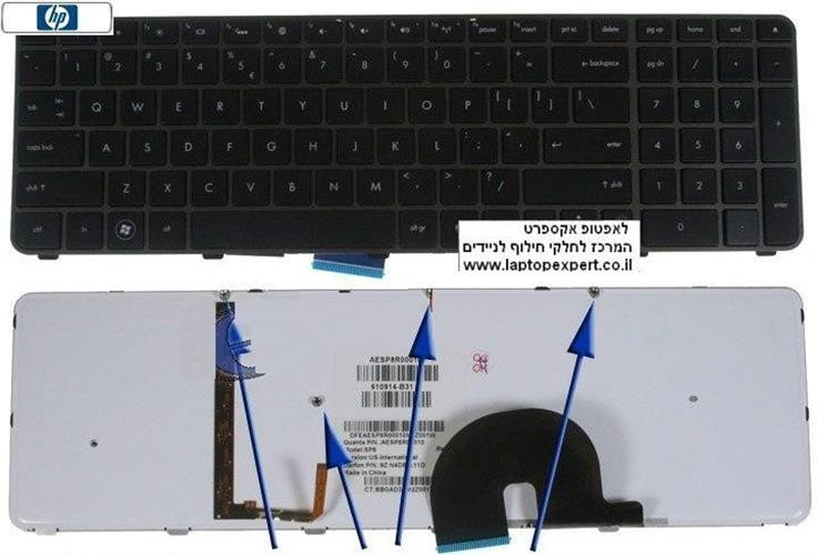 מקלדת למחשב נייד - מוארת HP Envy 17 Laptop Keyboard - 610914-001 / 610914-B31 - AESP8R00010 , 9Z.N4DBQ.11D