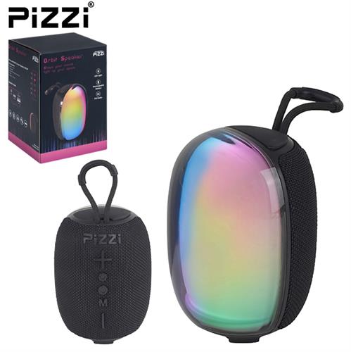 רמקול  PiZZi Orbit סאונד איכותי 1x5W רדיו FM ותצוגה מרהיבה ,מידות 130/90 ממ 395גר' , סוללה עד 3 שעות מוסיקה ,ניתן לחבר שנים יחד , דגם PZ-9100