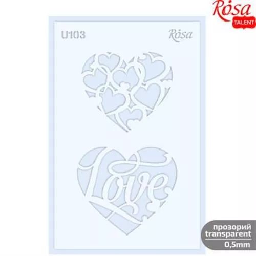 שבלונה פלסטיק רוסה 13/20 ס"מ אהבה 103
