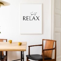 בלעדי! "RELAX" - תמונת קנבס מעוצבת עם טיפוגרפיה | תמונה מינימאליסטית עם כיתוב באנגלית
