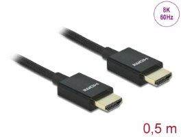 כבל מסך Delock Coaxial High Speed HDMI Cable 48 Gbps 8K 60 Hz black 0.5 m