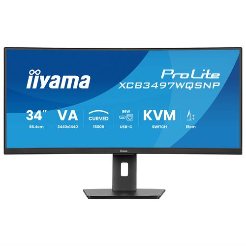 מסך מחשב קעור IIYAMA 34" ProLite VA UWQHD 120Hz 0.4ms 1500R