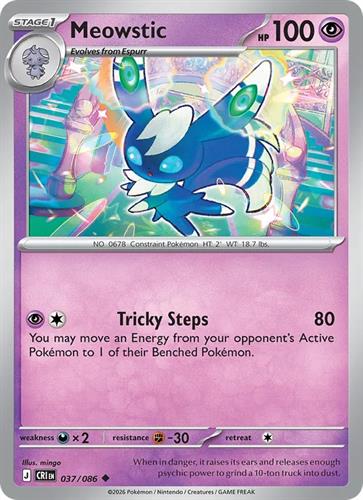 קלף בודד single פוקימון - meowstic - Chaos Rising - 037/086