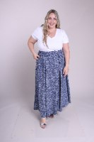 חצאית קלאסית מודפס כחול