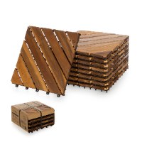 מארז 9 יח' אריחי דק 30*30 ס"מ 8 אלכסונים עץ Acacia חום בהיר
