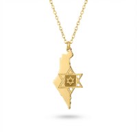 שרשרת עם תנך תליון מפת ארץ ישראל ומגן דוד מכסף