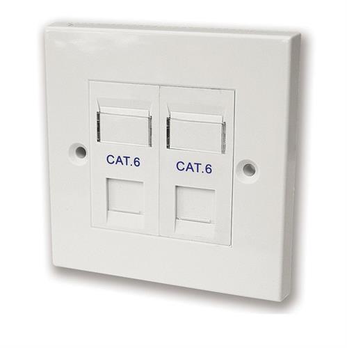 קופסא עם שתי יציאות ללא שקע RJ-45 Deep plastic box Cat6