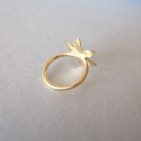 טבעת פרח מזהב 14K עם אבן חן לבחירתכם