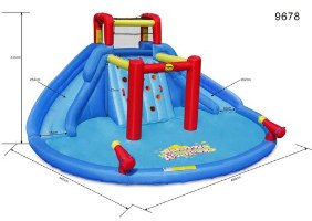 מתנפח מים המפלים + 2 מגלשות מים 9678 מבית Happy Hop