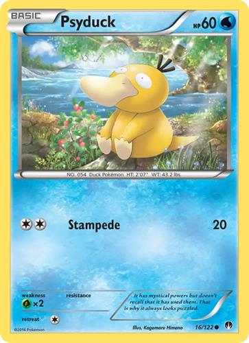 קלף בודד single פוקימון - psyduck - BREAKpoint - 16/122