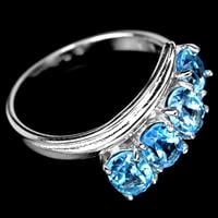 טבעת כסף משובצת טופז כחול RG2200 | טבעות כסף | תכשיטי כסף