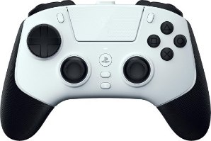 בקר משחק אלחוטי צבע לבן Razer Raiju V3 Pro PlayStation 5/PC – בקר גיימינג אחד בצבע לבן ושחור מוצג על רקע לבן USB