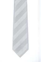 עניבה דגם פסים לבן
