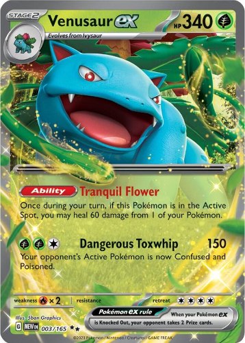 קלף פוקימון בודד single - VENUSAUR EX– 151 – 003/165