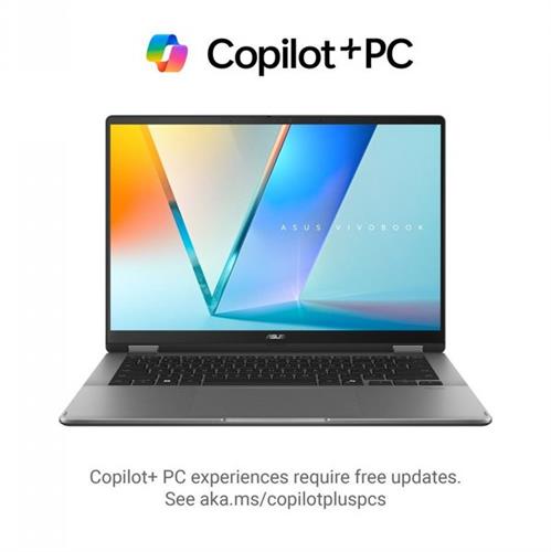 מחשב נייד ASUS Vivobook Flip 14.0" OLED Core Ultra 7 355 32GB 1TB אפור Win11 Home TP3407AA-SG007W