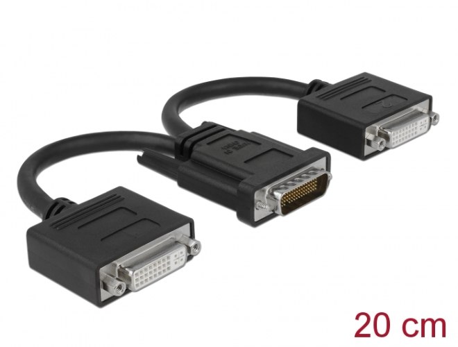 כבל מתאם פסיבי  Delock Passive DMS-59 Adapter male to DVI 24+5 X 2 female