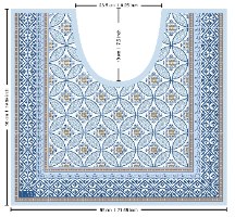 עיצוב איזור האסלה – מדבקה (39 ₪) שטיחון (88 ₪) סט (119 ₪) כחול קריסטלי  TIVA DESIGN