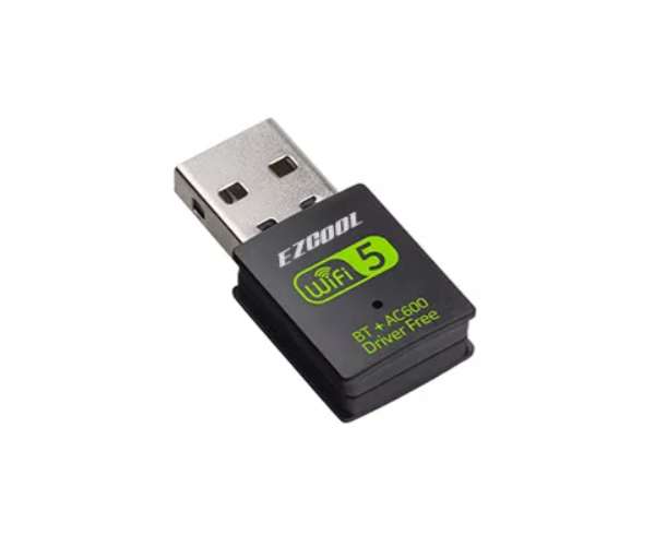 מתאם רשת אלחטית וEZcool 600Mbps Dual Band USB WIFI Adapter -BT+