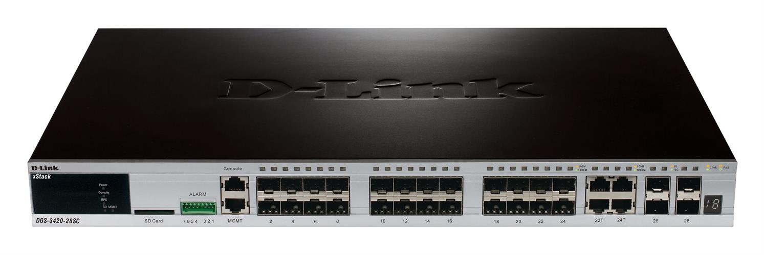 Switch 24-port Gigabit 20X SFP ports + 4x SFP/base-T ports + 4x 10G SFP+ Stack/uplink ports