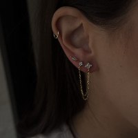 עגיל אלה כפול| עגיל לשני חורים