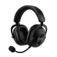 אוזניות גיימינג אלחוטיות צבע שחור Logitech Pro X3 Lightspeed – שחורות עם מיקרופון גמיש נשלף מוצגות על רקע