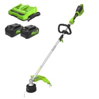 חרמש נטען בראשלס + 2 סוללות 4 אמפר ומטען - GREENWORKS 99532-4 48V