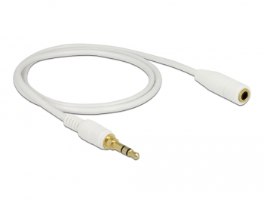 כבל מאריך אודיו לבן Delock Stereo Jack Extension Cable 3.5 mm 3 Pin male to female 1 m