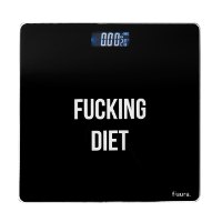 משקל אדם דיגיטלי עם תזכורת Fucking Diet - מארז לא מושלם