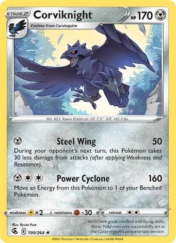 קלף בודד single פוקימון - corviknight - Fusion Strike - 190/264