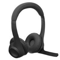 אוזניות אלחוטיות Logitech Zone 305 Teams – אוזניות שחורות אלחוטיות עם מיקרופון בום נראות על רקע לבן סינון רעשים