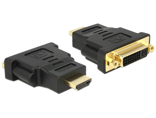 מתאם פסיבי Delock Passive Adapter HDMI Male To DVI 24+1 Pin Female