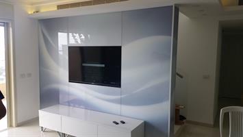 חיפוי זכוכית מודפסת לקיר טלויזיה 280*225