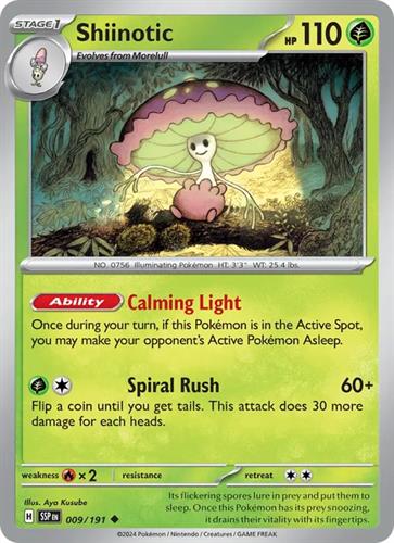 קלף בודד single פוקימון - shiinotic - Surging Sparks - 009/191