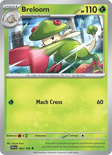 קלף בודד single פוקימון - breloom - Scarlet & Violet - 004/198