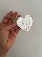 20 מחזיקי מפתחות- לב- ברכת הדרך/מזמור לתודה+חריטה אישית (ניתן להגדיל כמות)