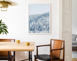 תמונת קנבס הדפס מינימאליסטי "יער התכלת"  |בודדת או לשילוב בקיר גלריה | תמונות לבית ולמשרד