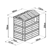 מחסן פלסטיק ARPO פרימיום במידה 133X190 דגם B30