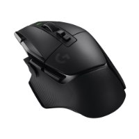 עכבר גיימינג צבע שחור Logitech G502 X – עכבר שחור בעל גלגלת וכפתורים מרובים נראה מזווית עליונה-שמאלית על רקע לבן