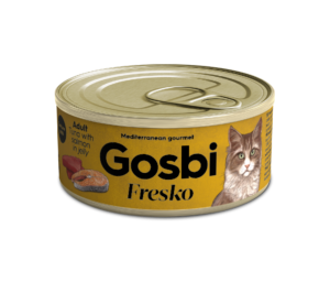 גוסבי פרסקו לחתולים בוגרים בטעם טונה וסלמון בג'לי Gosbi