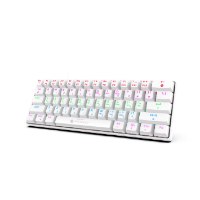 מקלדת מכנית חוטית צבע לבן Miracase MMCK100 RGB – המקלדת הלבנה מוארת בתאורת RGB צבעונית הנגלית מתחת למקשים
