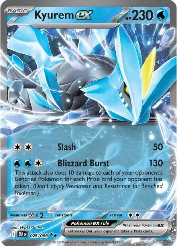 קלף פוקימון בודד single - KYUREM EX –BLACK BOLT – 028/086